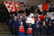 20 January 2022; Pobailscoil Chorca Dhuibhne supporters during the Pinergy Basketball Ireland U19 C Boys Schools Cup Final match between Gaelcholaiste Cheatharlach, Carlow, and Pobailscoil Chorca Dhuibhne, Dingle, Kerry, at the National Basketball Arena in Dublin. Photo by Harry Murphy/Sportsfile