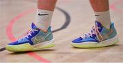 19 January 2022; A general view of basketball shoes during the Pinergy Basketball Ireland U19 B Boys Schools Cup Final match between Blackrock College, Dublin, and St Munchin’s College, Limerick, at the National Basketball Arena in Dublin. Photo by Piaras Ó Mídheach/Sportsfile