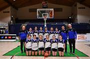 20 January 2022; The OLSPCK team before the Pinergy Basketball Ireland U16 B Girls Schools Cup Final match between OLSPCK, Belfast, and Colaiste Muire Crosshaven, Cork, at the National Basketball Arena in Dublin. Photo by Harry Murphy/Sportsfile