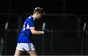 19 January 2022; Sean Moore of Laois celebrates scoring a goal during the penalty shoot-out of the O'Byrne Cup Semi-Final match between Laois and Kildare at Netwatch Cullen Park in Carlow. Photo by Seb Daly/Sportsfile