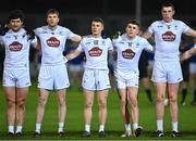 19 January 2022; Kildare players, from left, Mike Joyce, James Murray, Paddy Woodgate, Eoghan Lawless and Tadgh Hoey before the O'Byrne Cup Semi-Final match between Laois and Kildare at Netwatch Cullen Park in Carlow. Photo by Seb Daly/Sportsfile
