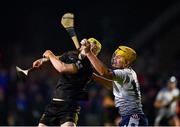 20 January 2022; Mark Rogers of UL wins a high ball ahead of Paddy Donnellan of TUS Midwest during the Electric Ireland HE GAA Fitzgibbon Cup Round 1 match between University of Limerick and Technological University of the Shannon Midlands Midwest, Limerick, at UL Grounds in Limerick. Photo by Sam Barnes/Sportsfile