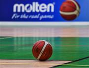 19 January 2022; A general view of a basketball during the Pinergy Basketball Ireland U16 A Boys Schools Cup Final match between Malahide Community College, Dublin, and Mercy Mounthawk, Tralee, Kerry, at the National Basketball Arena in Dublin. Photo by Piaras Ó Mídheach/Sportsfile