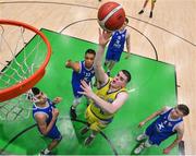 21 January 2022; Luke Gilleran of UCD Marian goes for a layup during the InsureMyHouse.ie U20 Men's National Cup Final match between UCC Blue Demons, Cork and UCD Marian, Dublin at the National Basketball Arena in Tallaght, Dublin. Photo by Brendan Moran/Sportsfile