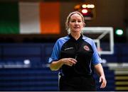 19 January 2022; Referee Caitriona White during the Pinergy Basketball Ireland U16 A Boys Schools Cup Final match between Malahide Community College, Dublin, and Mercy Mounthawk, Tralee, Kerry, at the National Basketball Arena in Dublin. Photo by Piaras Ó Mídheach/Sportsfile