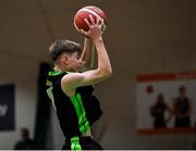 19 January 2022; Daniel Kirby of Mercy Mounthawk during the Pinergy Basketball Ireland U16 A Boys Schools Cup Final match between Malahide Community College, Dublin, and Mercy Mounthawk, Tralee, Kerry, at the National Basketball Arena in Dublin. Photo by Piaras Ó Mídheach/Sportsfile