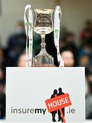 21 January 2022; A general view of the cup before the InsureMyHouse.ie U20 Men's National Cup Final match between UCC Blue Demons, Cork and UCD Marian, Dublin at the National Basketball Arena in Tallaght, Dublin. Photo by Brendan Moran/Sportsfile