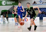 19 January 2022; Paddy Lane of Mercy Mounthawk during the Pinergy Basketball Ireland U16 A Boys Schools Cup Final match between Malahide Community College, Dublin, and Mercy Mounthawk, Tralee, Kerry, at the National Basketball Arena in Dublin. Photo by Piaras Ó Mídheach/Sportsfile