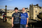 22 January 2022; Leinster supporters Fionn, left, and Eugene O'Brein before the Heineken Champions Cup Pool A match between Bath and Leinster at The Recreation Ground in Bath, England. Photo by Harry Murphy/Sportsfile