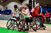 22 January 2022; Darragh O'Regan of Rebel Wheelers shoots a basket during the InsureMyHouse.ie IWA Cup final match between Killester BC, Dublin, and Rebel Wheelers, Cork, at National Basketball Arena in Tallaght, Dublin. Photo by Brendan Moran/Sportsfile