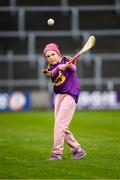 22 January 2022; 10 year old Wexford supporter Lucy Devereux from Cushinstown, New Ross, Wexford, on the pitch at Wexford Park before the Walsh Cup Round 3 match between Wexford and Kilkenny at Chadwicks Wexford Park in Wexford. Photo by Matt Browne/Sportsfile