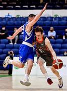 22 January 2022; Kevin O'Hanlon of Drogheda Wolves in action against Kyle Hosford of UCC Demons during the InsureMyHouse.ie Presidents' National Cup Final match between UCC Demons, Cork, and Drogheda Wolves, Louth, at National Basketball Arena in Tallaght, Dublin. Photo by Brendan Moran/Sportsfile