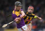 22 January 2022; Mikie Dwyer of Wexford in action against Cillian Buckley of Kilkenny during the Walsh Cup Round 3 match between Wexford and Kilkenny at Chadwicks Wexford Park in Wexford. Photo by Matt Browne/Sportsfile