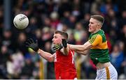 22 January 2022; Brian Hurley of Cork in action against Jason Foley of Kerry during the McGrath Cup Final match between Kerry and Cork at Fitzgerald Stadium in Killarney, Kerry. Photo by Piaras Ó Mídheach/Sportsfile