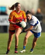 22 January 2022; Lisa McManamon of Castlebar Mitchels in action against Louise Joyce of Castleisland Desmonds during the 2021 currentaccount.ie All-Ireland Ladies Intermediate Club Football Championship Semi-Final match between Castlebar Mitchels, Mayo and Castleisland Desmonds, Kerry at Páirc Josie Munnelly in Castlebar, Mayo. Photo by Michael P Ryan/Sportsfile