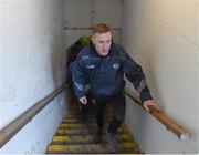 22 January 2022; Laois manager Billy Sheehan emerges from the tunnel ahead of the O'Byrne Cup Final match between Dublin and Laois at Netwatch Cullen Park in Carlow. Photo by Daire Brennan/Sportsfile
