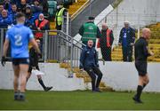 22 January 2022; Laois manager Billy Sheehan reacts to a decision during the O'Byrne Cup Final match between Dublin and Laois at Netwatch Cullen Park in Carlow. Photo by Daire Brennan/Sportsfile