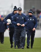 22 January 2022; Dublin manager Dessie Farrell at half-time during the O'Byrne Cup Final match between Dublin and Laois at Netwatch Cullen Park in Carlow. Photo by Daire Brennan/Sportsfile