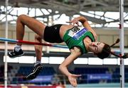 22 January 2022; Annabelle Walsh of Ferrybank AC, Waterford, competing in the high jump event of the youth women's pentathlon during the Irish Life Health Indoor Combined Events All Ages at TUS in Athlone, Westmeath. Photo by Sam Barnes/Sportsfile
