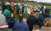 22 January 2022; The Ireland Under 17 team after their race at  the Northern Ireland International Cross Country at Billy Neill MBE Country Park in Belfast. Photo by Ramsey Cardy/Sportsfile