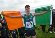 22 January 2022; Darragh Mulrooney of Ireland after competing in the Under 17 race during the Northern Ireland International Cross Country at Billy Neill MBE Country Park in Belfast. Photo by Ramsey Cardy/Sportsfile