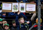 22 January 2022; Kerry supporter Michael D Mahony campaigns for the jersey of David Clifford while wishing him a happy birthday after the McGrath Cup Final match between Kerry and Cork at Fitzgerald Stadium in Killarney, Kerry. Photo by Piaras Ó Mídheach/Sportsfile