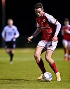 21 January 2022; Kyle Robinson of St Patrick's Athletic during the pre-season friendly match between Bohemians and St Patrick's Athletic at the FAI National Training Centre in Abbotstown, Dublin. Photo by Piaras Ó Mídheach/Sportsfile