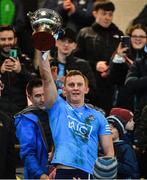 22 January 2022; Dublin captain Ciarán Kilkenny lifts the O'Byrne Cup after the O'Byrne Cup Final match between Dublin and Laois at Netwatch Cullen Park in Carlow. Photo by Daire Brennan/Sportsfile