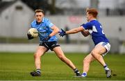 22 January 2022; Kieran Kennedy of Dublin in action against James Kelly of Laois during the O'Byrne Cup Final match between Dublin and Laois at Netwatch Cullen Park in Carlow. Photo by Daire Brennan/Sportsfile