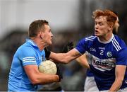 22 January 2022; Ciarán Kilkenny of Dublin in action against James Kelly of Laois during the O'Byrne Cup Final match between Dublin and Laois at Netwatch Cullen Park in Carlow. Photo by Daire Brennan/Sportsfile