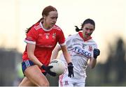16 January 2022; Siobhan Divilly of Kilkerrin-Clonberne in action against Fiona Courtney of Donaghmoyne during the 2021 currentaccount.ie LGFA All-Ireland Senior Club Championship Semi-Final match between Kilkerrin-Clonberne and Donaghmoyne at Kilkerrin-Clonberne GAA in Clonberne, Galway. Photo by Sam Barnes/Sportsfile