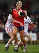 16 January 2022; Ailish Morrissey of Kilkerrin-Clonberne in action against Aoife Burns of Donaghmoyne during the 2021 currentaccount.ie LGFA All-Ireland Senior Club Championship Semi-Final match between Kilkerrin-Clonberne and Donaghmoyne at Kilkerrin-Clonberne GAA in Clonberne, Galway. Photo by Sam Barnes/Sportsfile