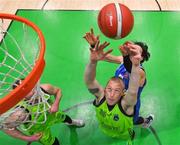 22 January 2022; Kieran Donaghy of Garvey's Tralee Warriors  claims a rebound ahead of Nil Sabata of Coughlan C&S Neptune  during the InsureMyHouse.ie Pat Duffy Men’s National Cup Final match between C&S Neptune, Cork, and Garvey's Warriors Tralee, Kerry, at National Basketball Arena in Tallaght, Dublin. Photo by Brendan Moran/Sportsfile