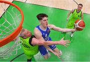 22 January 2022; Cian Heaphy of Coughlan C&S Neptune goes for a layup ahead of Kieran Donaghy of Garvey's Tralee Warriors during the InsureMyHouse.ie Pat Duffy Men’s National Cup Final match between C&S Neptune, Cork, and Garvey's Warriors Tralee, Kerry, at National Basketball Arena in Tallaght, Dublin. Photo by Brendan Moran/Sportsfile