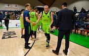 22 January 2022; Kieran Donaghy of Garvey's Tralee Warriors is introduced before the InsureMyHouse.ie Pat Duffy Men’s National Cup Final match between C&S Neptune, Cork, and Garvey's Warriors Tralee, Kerry, at National Basketball Arena in Tallaght, Dublin. Photo by Brendan Moran/Sportsfile