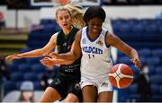 23 January 2022; Bami Olukovode of Waterford Wildcats in action against Ciara Byrne of Portlaoise Panthers during the InsureMyHouse.ie U20 Women's National Cup Final match between Portlaoise Panthers, Laois, and Waterford Wildcats, Waterford, at National Basketball Arena in Tallaght, Dublin. Photo by Brendan Moran/Sportsfile
