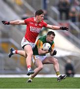 22 January 2022; Tom O'Sullivan of Kerry in action against Colm O’Callaghan of Cork during the McGrath Cup Final match between Kerry and Cork at Fitzgerald Stadium in Killarney, Kerry. Photo by Piaras Ó Mídheach/Sportsfile