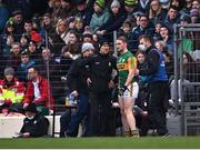 22 January 2022; Stephen O'Brien of Kerry in conversation with his manager Jack O'Connor after being substituted early in the first half due to injury during the McGrath Cup Final match between Kerry and Cork at Fitzgerald Stadium in Killarney, Kerry. Photo by Piaras Ó Mídheach/Sportsfile