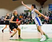 23 January 2022; Ciara Byrne of Portlaoise Panthers in action against Sarah Hickey of Waterford Wildcats during the InsureMyHouse.ie U20 Women's National Cup Final match between Portlaoise Panthers, Laois, and Waterford Wildcats, Waterford, at National Basketball Arena in Tallaght, Dublin. Photo by Brendan Moran/Sportsfile