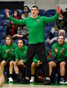 23 January 2022; Portlaoise Panthers head coach Jack Dooley during the InsureMyHouse.ie U20 Women's National Cup Final match between Portlaoise Panthers, Laois, and Waterford Wildcats, Waterford, at National Basketball Arena in Tallaght, Dublin. Photo by Brendan Moran/Sportsfile