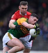 22 January 2022; Paul Geaney of Kerry in action against Kieran Histon of Cork during the McGrath Cup Final match between Kerry and Cork at Fitzgerald Stadium in Killarney, Kerry. Photo by Piaras Ó Mídheach/Sportsfile