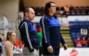 23 January 2022; Waterford Wildcats assistant coach Tommy O'Mahony, left, and head coach Jillian Hayes during the InsureMyHouse.ie U20 Women's National Cup Final match between Portlaoise Panthers, Laois, and Waterford Wildcats, Waterford, at National Basketball Arena in Tallaght, Dublin. Photo by Brendan Moran/Sportsfile
