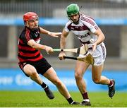 23 January 2022; Karl McKaigue of Slaughtneil in action against Billy O'Keeffe of Ballygunner during the AIB GAA Hurling All-Ireland Senior Club Championship Semi-Final match between Ballygunner, Waterford, and Slaughtneil, Derry, at Parnell Park in Dublin. Photo by Harry Murphy/Sportsfile