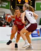 23 January 2022; Amie Tunnah of Griffith College Templeogue in action against Kara McCleane of NUIG Mystics during the InsureMyHouse.ie Women’s Division One National Cup Final match between Griffith College Templeogue, Dublin, and NUIG Mystics, Galway, at National Basketball Arena in Tallaght, Dublin. Photo by Brendan Moran/Sportsfile