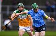 23 January 2022; Fergal Whitely of Dublin in action against David King of Offaly during the Walsh Cup Group A match between Offaly and Dublin at St Brendan's Park in Birr, Offaly. Photo by Matt Browne/Sportsfile