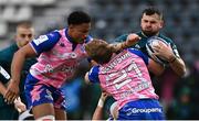 23 January 2022; Conor Oliver of Connacht is tackled by James Hall of Stade Francais Paris during the Heineken Champions Cup Pool A match between Stade Francais Paris and Connacht at Stade Jean Bouin in Paris, France. Photo by Seb Daly/Sportsfile