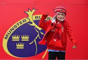 23 January 2022; Munster supporter Ronan Carroll. aged 6, from Glanmire in Cork, before the Heineken Champions Cup Pool B match between Munster and Wasps at Thomond Park in Limerick. Photo by Sam Barnes/Sportsfile