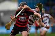 23 January 2022; Pauric Mahony of Ballygunner in action against Shane McGuigan of Slaughtneil during the AIB GAA Hurling All-Ireland Senior Club Championship Semi-Final match between Ballygunner, Waterford, and Slaughtneil, Derry, at Parnell Park in Dublin. Photo by Harry Murphy/Sportsfile