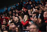 23 January 2022; Supporters react during the AIB GAA Hurling All-Ireland Senior Club Championship Semi-Final match between Ballygunner, Waterford, and Slaughtneil, Derry, at Parnell Park in Dublin. Photo by Harry Murphy/Sportsfile