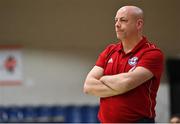 23 January 2022; Griffith College Templeogue head coach Mark Byrne during the InsureMyHouse.ie Women’s Division One National Cup Final match between Griffith College Templeogue, Dublin, and NUIG Mystics, Galway, at National Basketball Arena in Tallaght, Dublin. Photo by Brendan Moran/Sportsfile